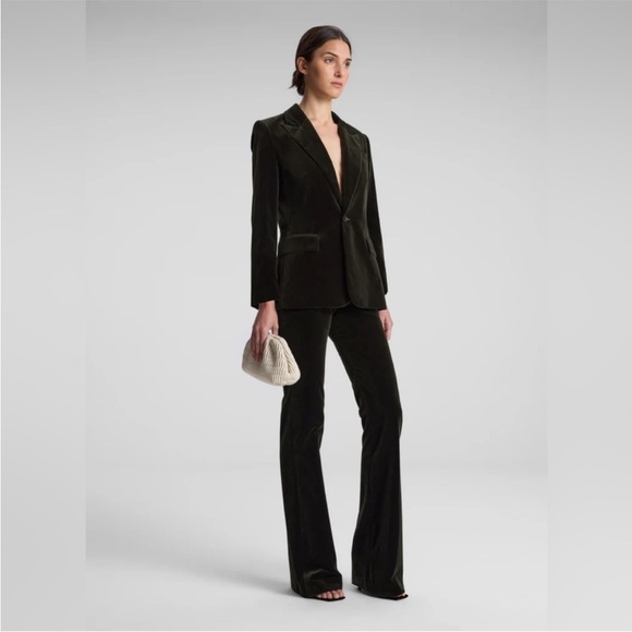 A.L.C $695 Ben Velvet Tailored Jacket Olive NWT - Picture 5 of 6